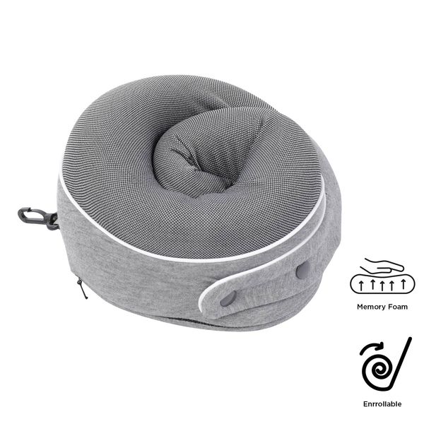 Almohada de Viaje Pylot con Memory Foam Gris