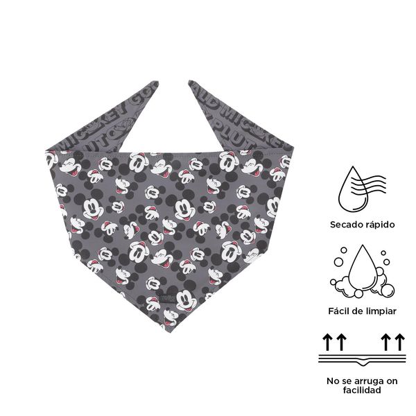 Pañoleta para mascota Menta Doble Faz 2.0 Mickey Mouse Gris L