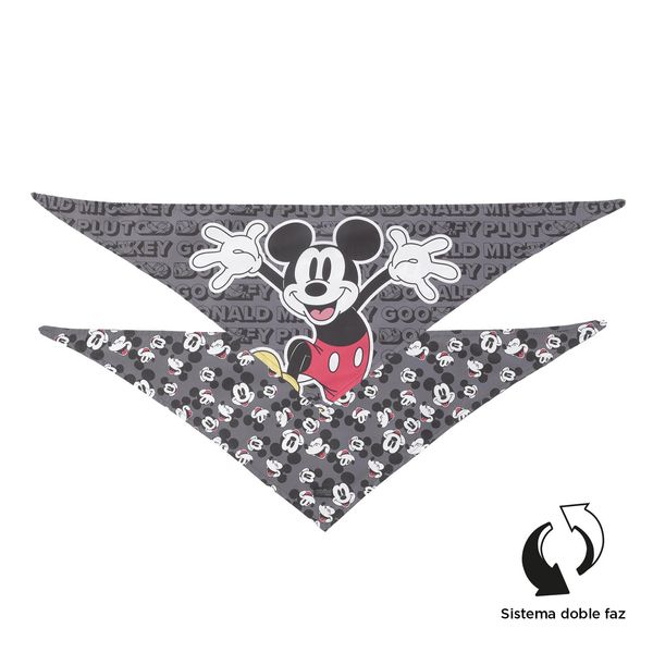 Pañoleta para mascota Menta Doble Faz 2.0 Mickey Mouse Gris L