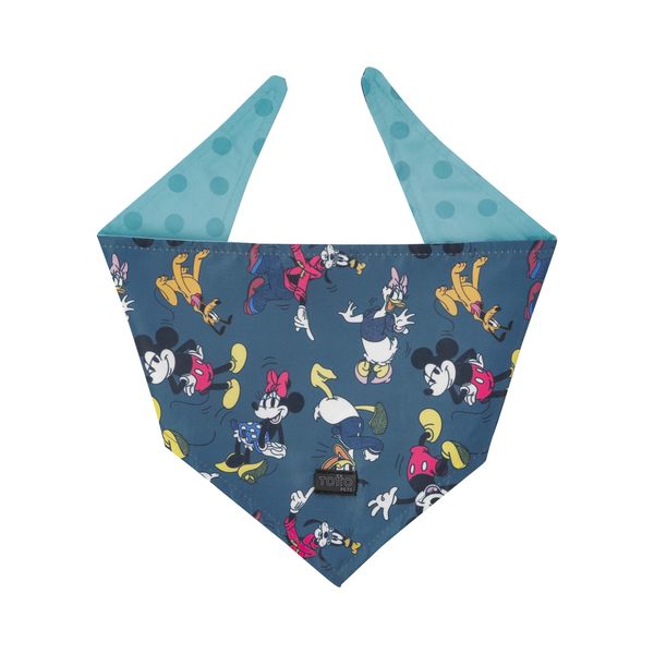 Pañoleta para mascota Menta Doble Faz 2.0 Mickey Y Sus Amigos Azul L