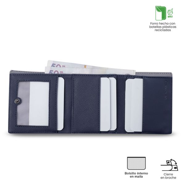 Billetera Saffiano Aqi con RFID Blocker para Hombre