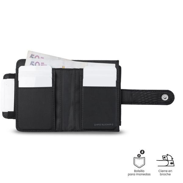 Billetera Texture Dull con RFID Blocker para Mujer