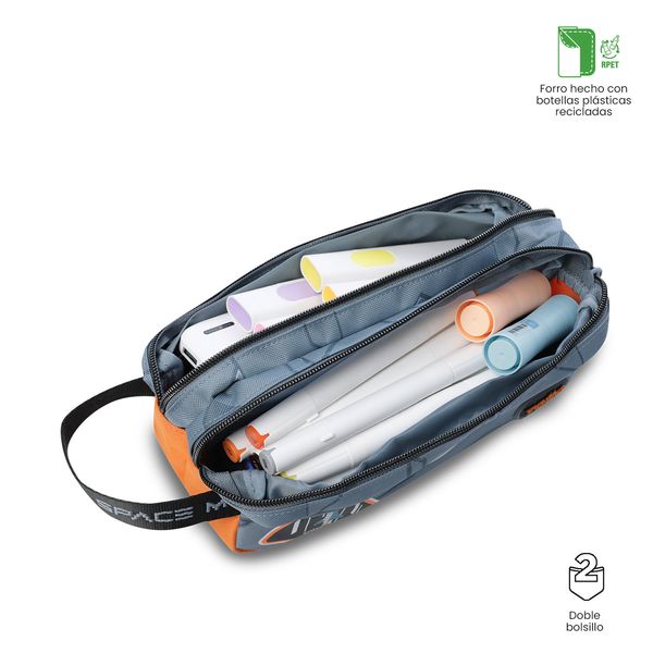 Cartuchera Escolar Grande Nino 2 Cuerpos Gemini para Nino