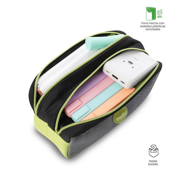 Cartuchera Escolar Mediana Nino Mesh Black para Nino