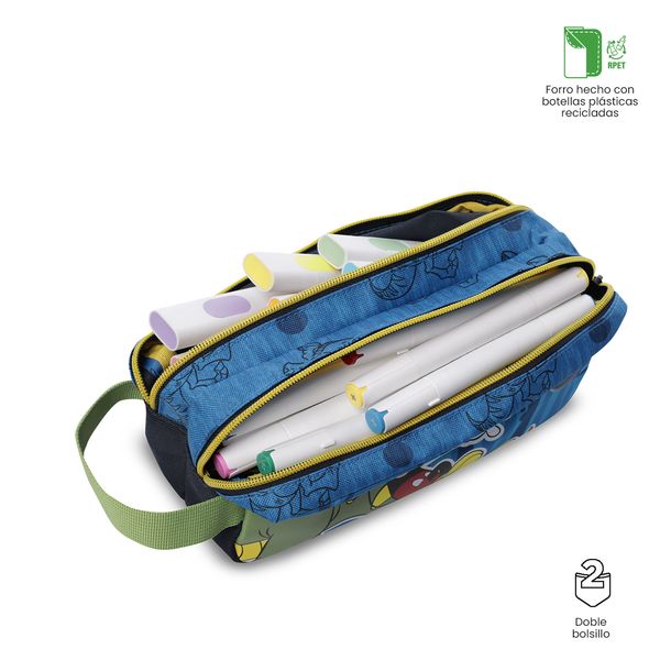 Cartuchera Escolar Grande Nino 2 Cuerpos Mickey para Nino