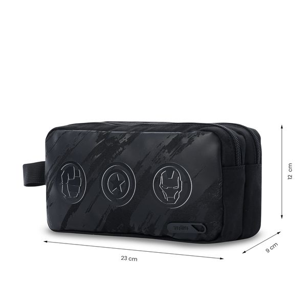Cartuchera Multiuso 2 Cuerpos Marvel Black Grande para Hombre