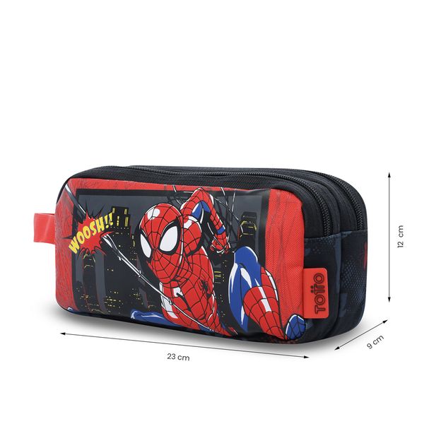 Cartuchera Escolar Grande Nino 2 Cuerpos Spiderman Hero para Nino