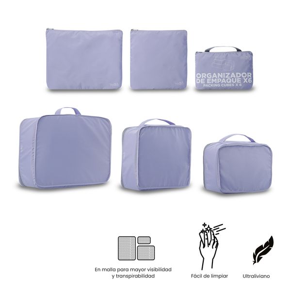 Organizador de Viaje Packing Cube X 6 para Mujer