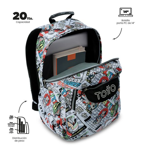Morral Juvenil Porta PC 14 Acuarela para Hombre