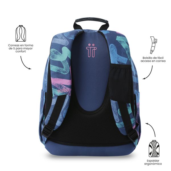 Morral Juvenil Porta PC 14 Acuarela para Mujer