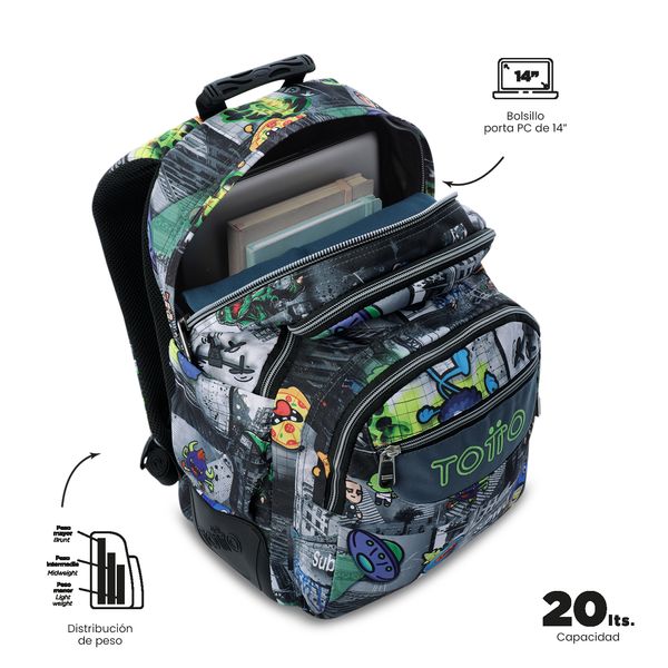 Morral Juvenil Porta PC 14 Rayol para Hombre