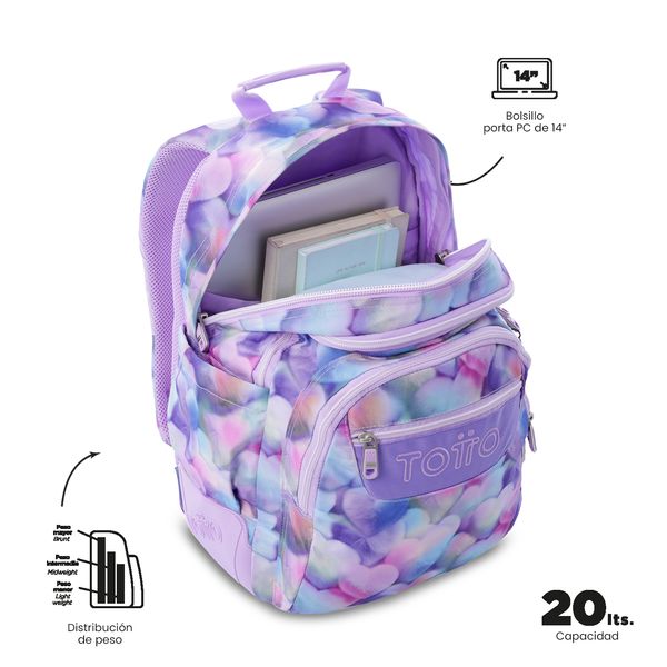 Morral Juvenil Porta PC 14 Rayol Glitter para Mujer