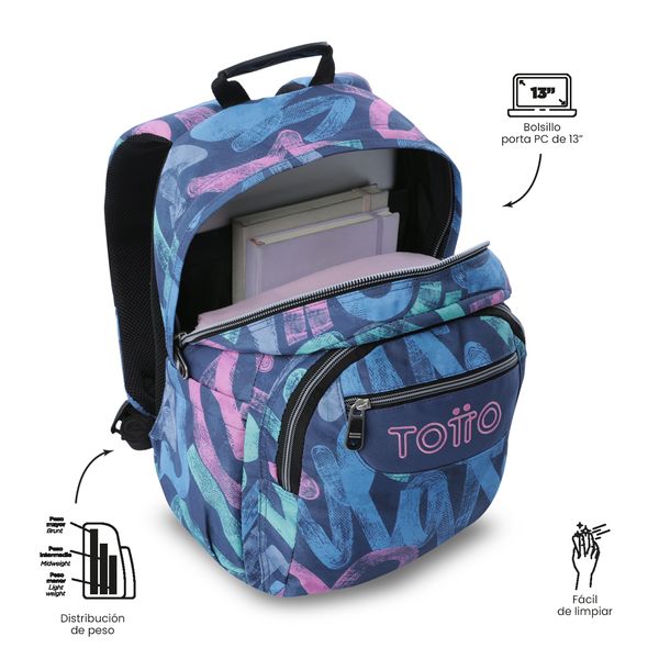 Morral Juvenil Porta PC 13 Gommas para Mujer