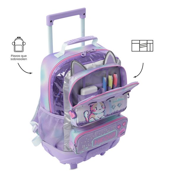 Maleta Nina con ruedas Andy Cat Mediano para Nina