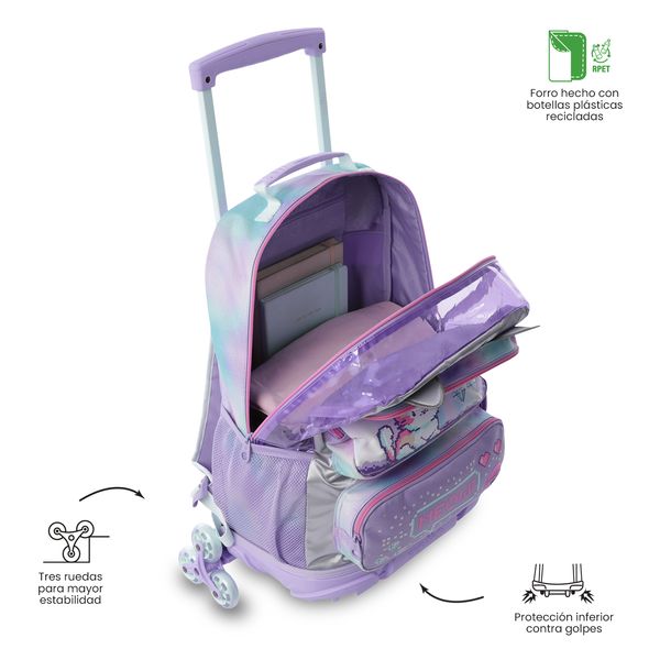 Maleta Nina con 3 ruedas Andy Cat Grande para Nina