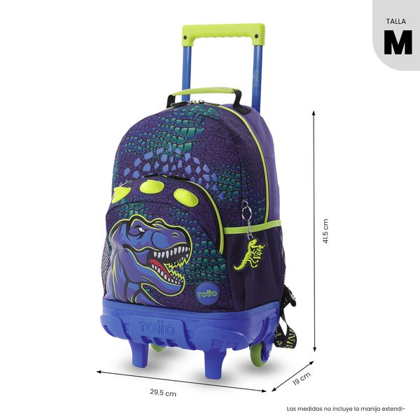 Maleta Nino con ruedas Dino Rock Mediano para Nino