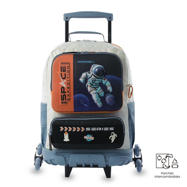 Maleta Nino con ruedas Morral 3 Ruedas Gemini Grande Naranja para Nino