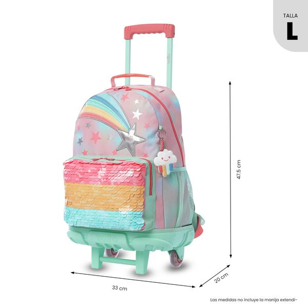 Maleta Nina con ruedas Rainbow Star Grande para Nina