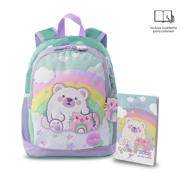 Morral Mediano + Libro Para Colorear Little Magic Nina para Nina