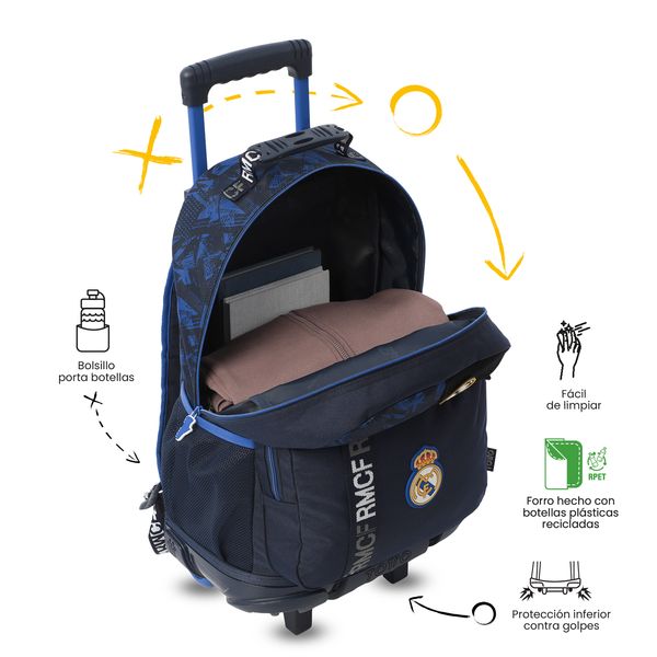 Morral azul con carrito Real Madrid coleccionable