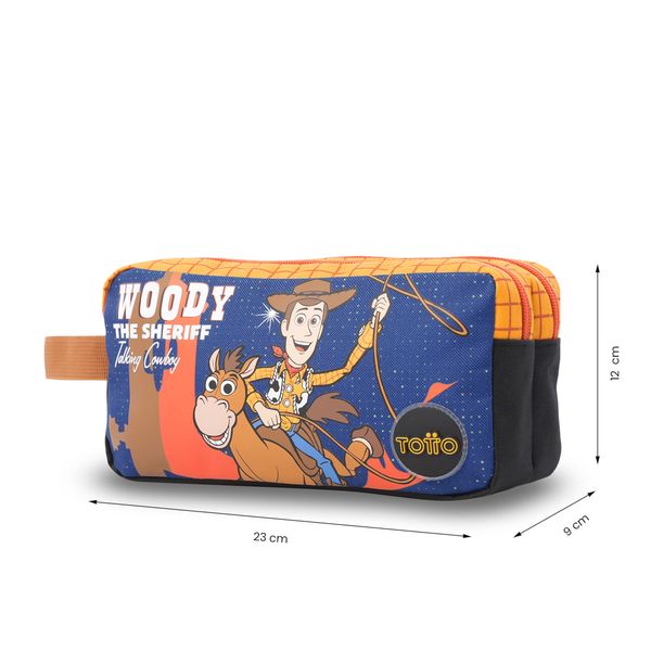 Cartuchera Escolar Grande para Nino 2 Cuerpos Toy Story Woody Azul