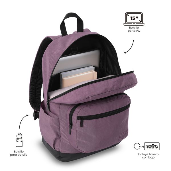 Morral Universitario Tocaxu Porta PC 15 Morado Mujer