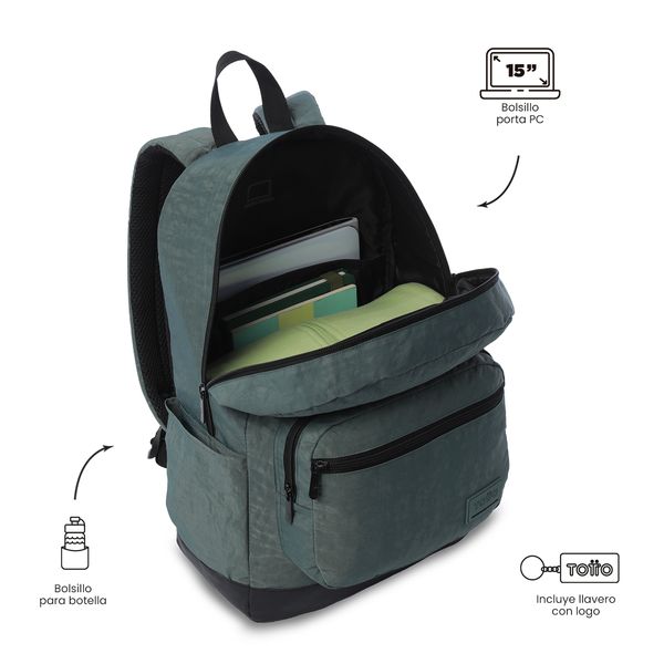 Morral Universitario Tocaxu Porta PC 15 Verde Hombre