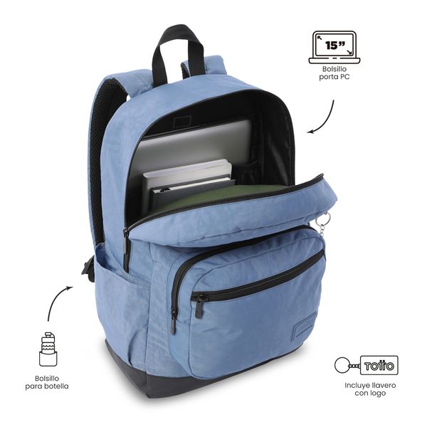 Morral Universitario Tocaxu Porta PC 15 Azul Hombre