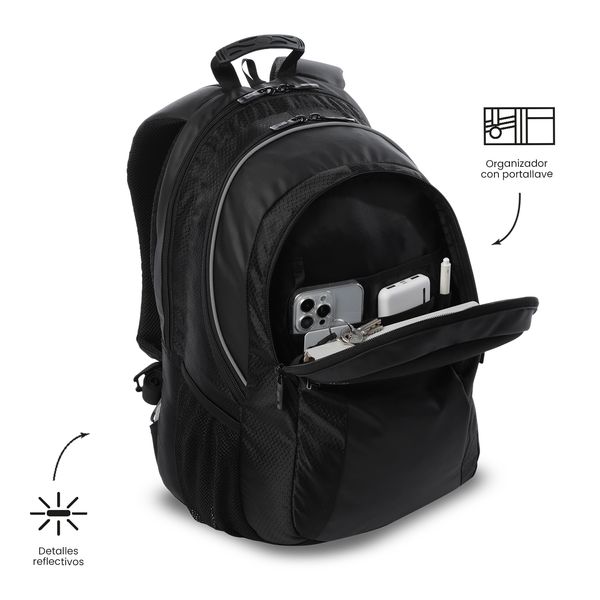Morral Universitario Teck 3 0 Porta PC 15 Negro Hombre