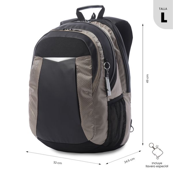 Morral Universitario Teck 3 0 Porta PC 15 Cafe Hombre