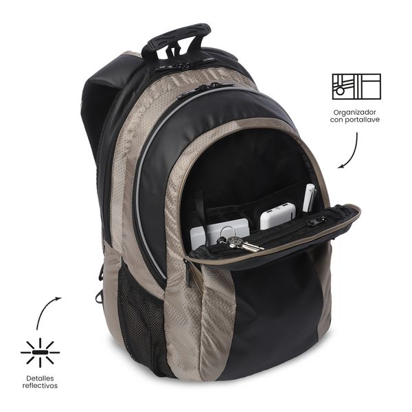 Morral Universitario Teck 3 0 Porta PC 15 Cafe Hombre