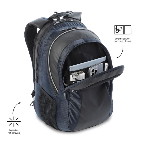 Morral Universitario Teck 3 0 Porta PC 15 Azul Hombre