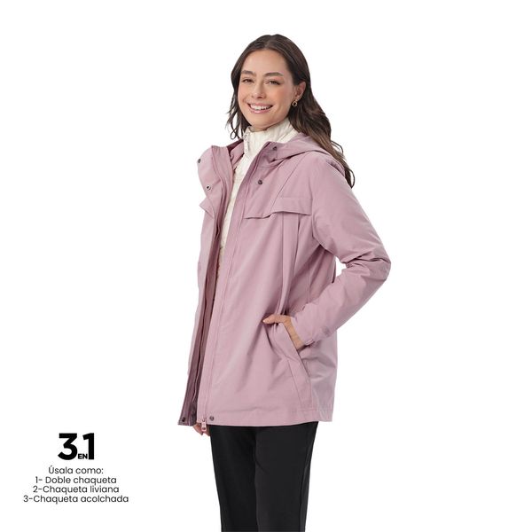 Chaqueta Acolchada 3 en 1 para Mujer Osori Morada Blanca XS