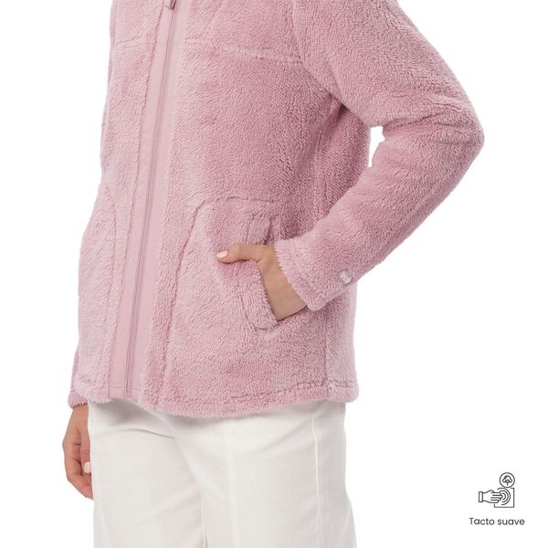 Buzo para Mujer Jadyn Sherpa cuello alto Rosado S