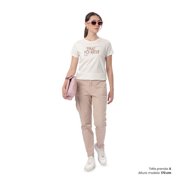 Camiseta Estampada para Mujer Prime Manga Corta Blanca XS